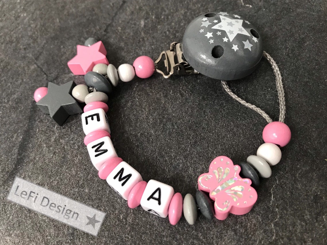 Pacifier Necklace With Name Personalized Handmade Etsy
