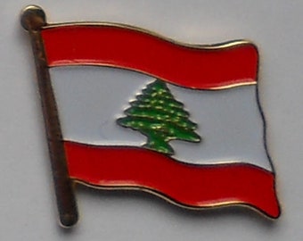 LEBANON Country Flag Metal lapel PIN BADGE ..NEW 