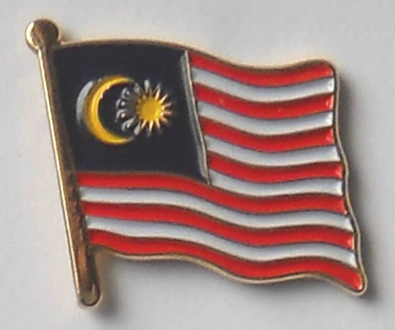 Malaysia Country Flag Enamel Pin Badge Etsy