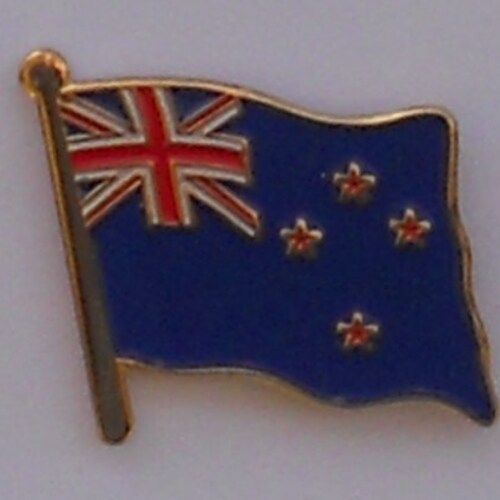 New Zealand Country Flag Enamel Pin Badge Etsy