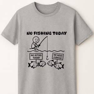 Funny Fishing T-Shirt: Angling Joke Stick Figure Design