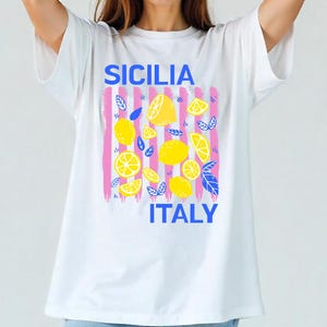 Sicily Italy T-Shirt: Lemon Graphic, Italian Travel Souvenir