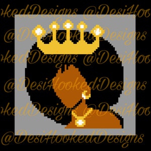 Afro Queen Crown Graph Pattern