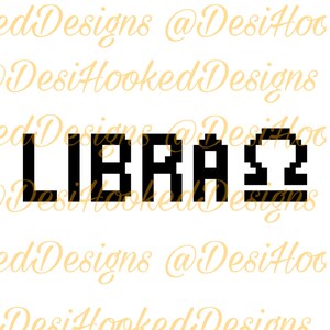 Libra Word & Symbol Crochet Graph Pattern