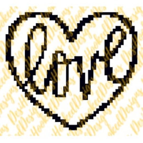 Love Heart Crochet Graph Pattern