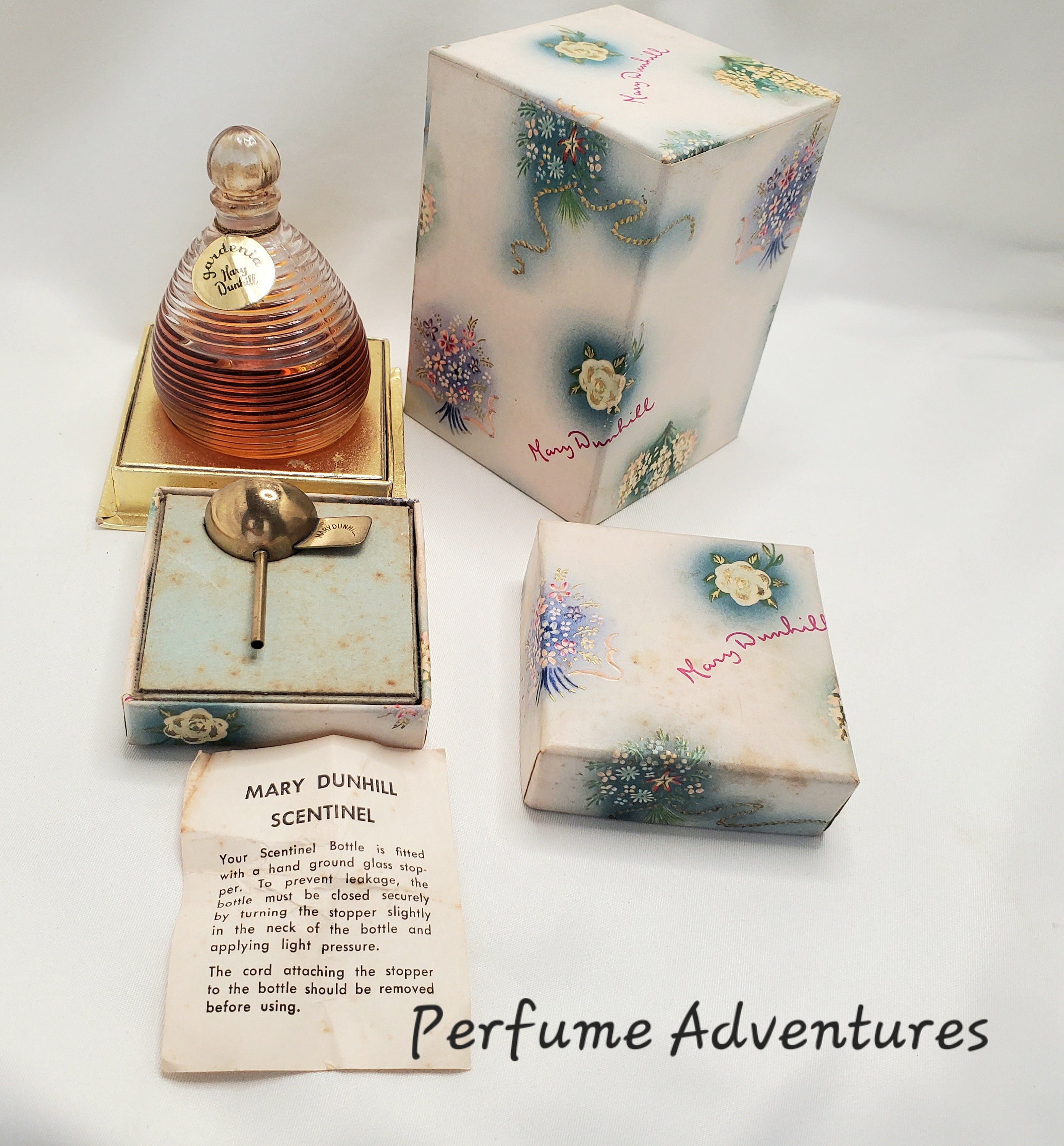 Gardenia by Mary Dunhill C.1940 s Perfume Bottle and Tiny Mary