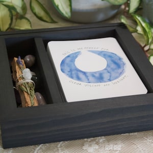 Boîte de cartes de tarot, porte-cartes de tarot, boîte de cristaux, plateau en bois, cadeau de 16e anniversaire pour elle