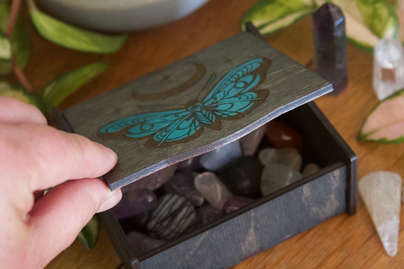 Laser Cut Wood Box Crystals Box Butterfly Trinket Box Etsy