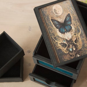 Boîte de tarot pour plusieurs ponts, boîte d'autel, boîte de cartes de tarot, cadeau de belle-mère
