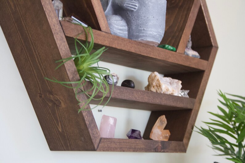 Large Hexagon Shelf Crystal Altar Shelf Hexagon Etsy