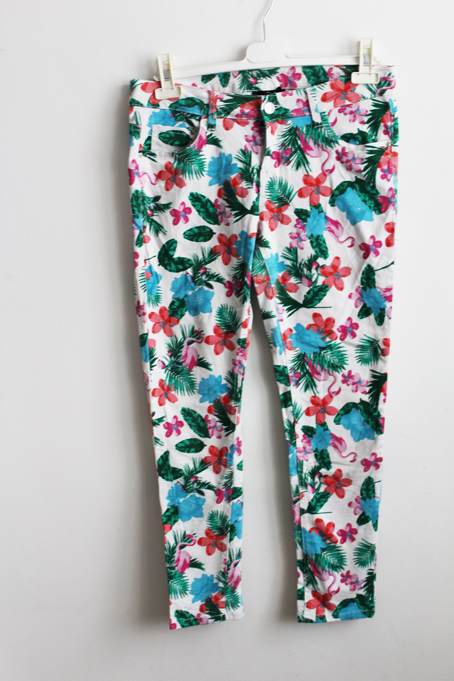 Vintage weiße tropische Print Jeans Hawaii Floral Print | Etsy