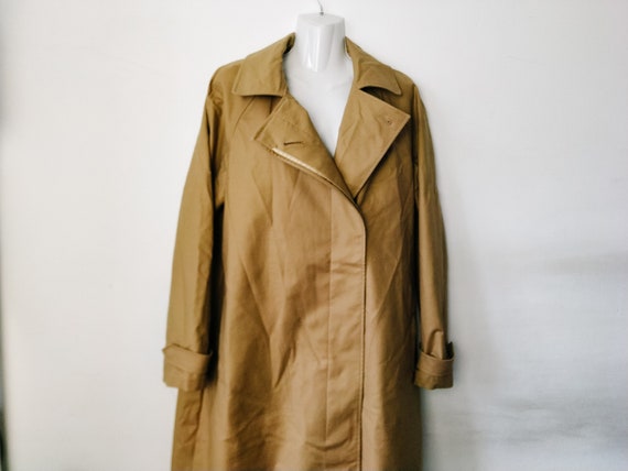Vintage camel trench coat Large size, Brown cotton