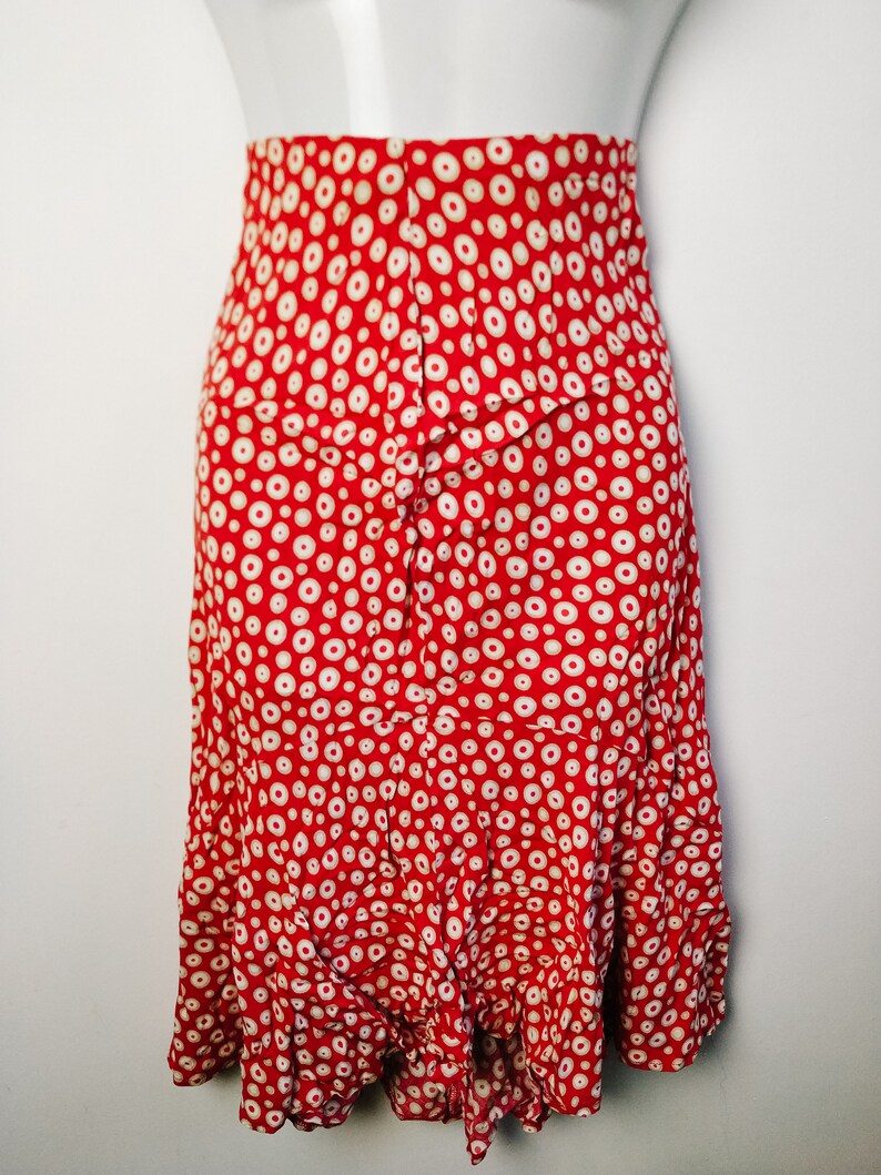Vintage Red White Polka Dot Skirt Spring / Summer Skirt Plus Etsy