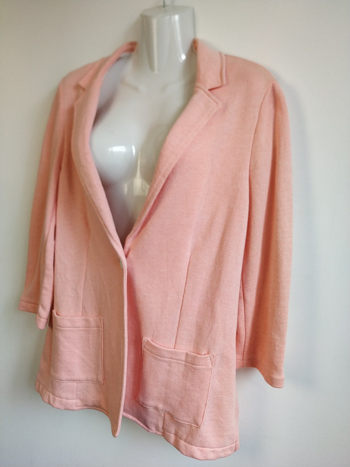 Vintage Salmon Blazer L XL Sizejersey Jacket Long Oversize Etsy UK