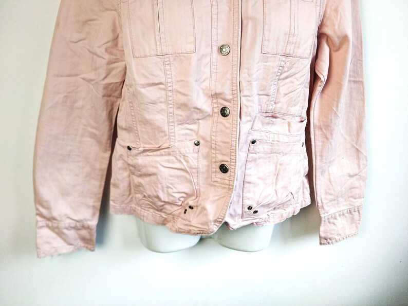 Vintage Blush Pink Denim Jacket Slim Raw Edge Wash Jacket Etsy