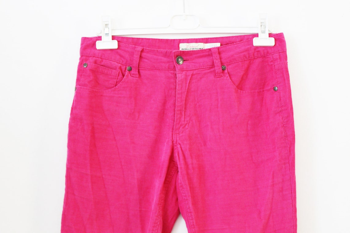 Vintage Hot Pink / Fuchsia Velvet Pants L Size GB 12 / UK 8 - Etsy