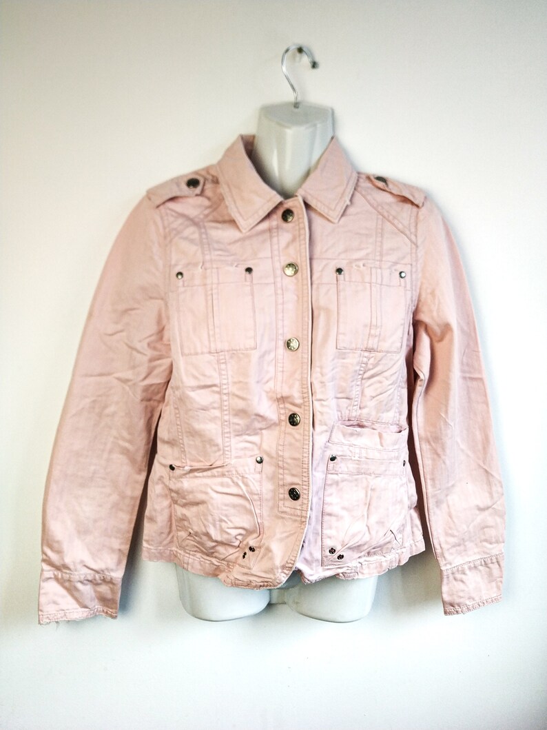 Vintage Blush Pink Denim Jacket Slim Raw Edge Wash Jacket Etsy