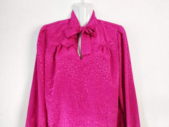 Vintage Fuchsia / Hot Pink Romantic Blouse L-XL Size Flared - Etsy