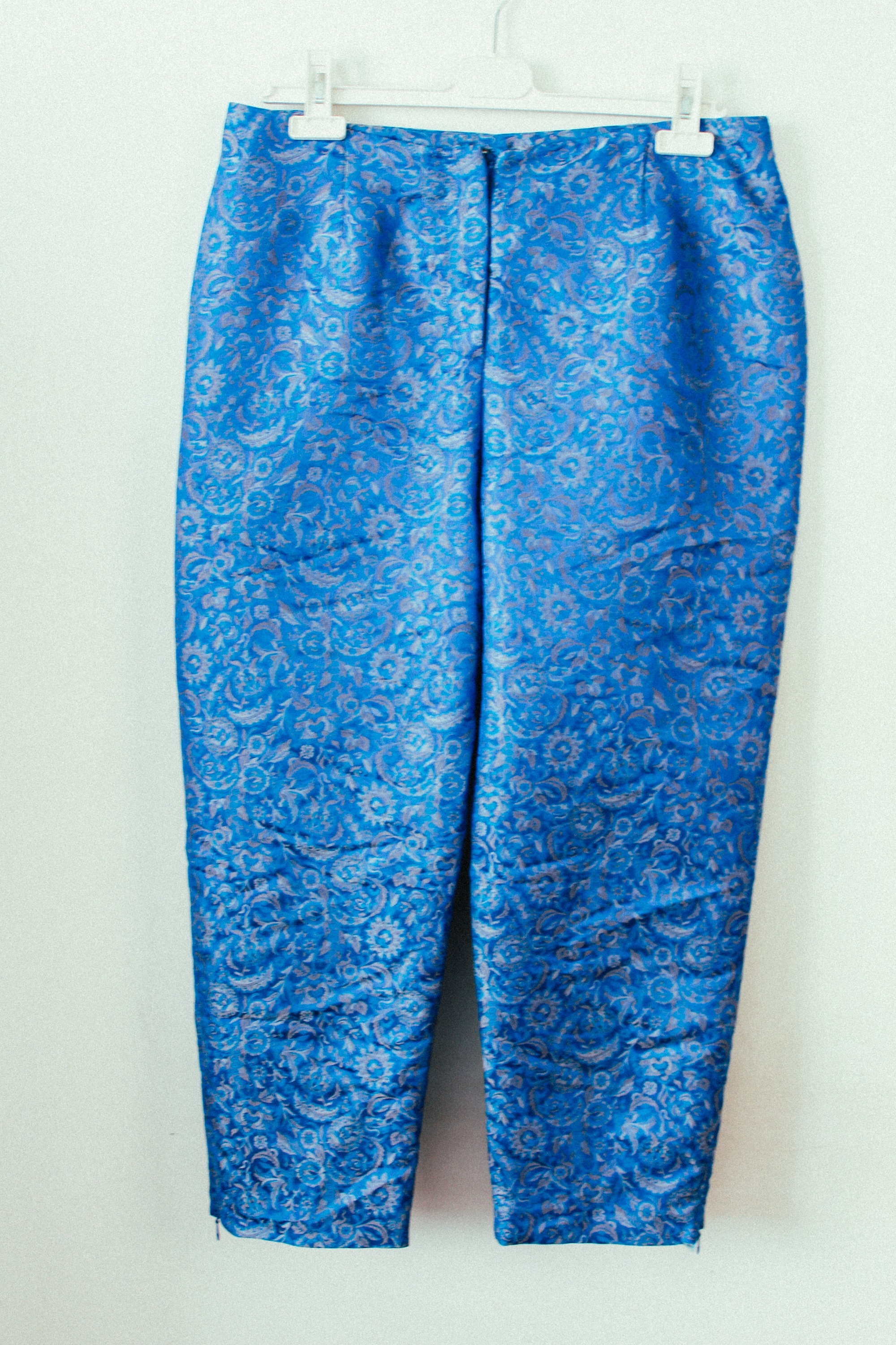 Vintage Azure Royal Blue Paisley India Style Cropped Pants - Etsy