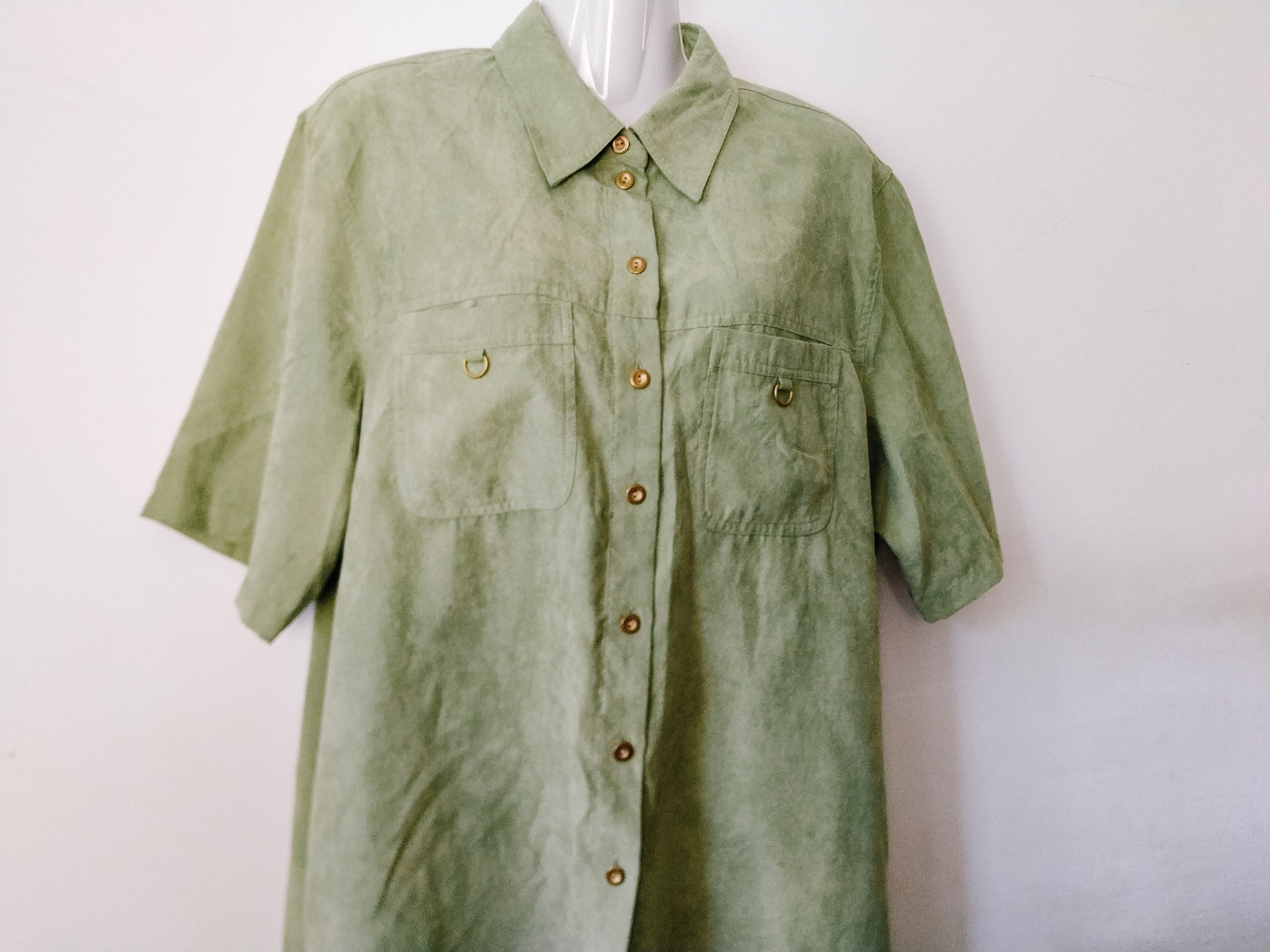 Vintage Unisex Olive Green Suede Shirt 2X-3X Size Oversized - Etsy