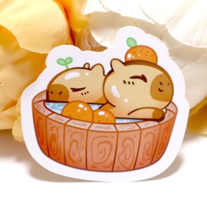 Capybara Aufkleber ｜ Diecut Glossy Sticker Pack, Laptop Aufkleber Sammlung, Capy Hot Spring Onsen Lover, Bullet Journal Dekoration, Home Decor