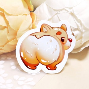 Sticker fesses corgi, pack d'autocollants imperméables corgi bum mignon, autocollants pour ordinateur portable bullet journal, décor d'illustration d'art de qualité, beeluart
