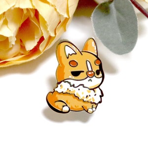 Side Eye Corgi Enamel Pin｜cute corgi decoration kawaii backpack accessory hard enamel pin filler decor, dog owner art gift｜BeeLuArt