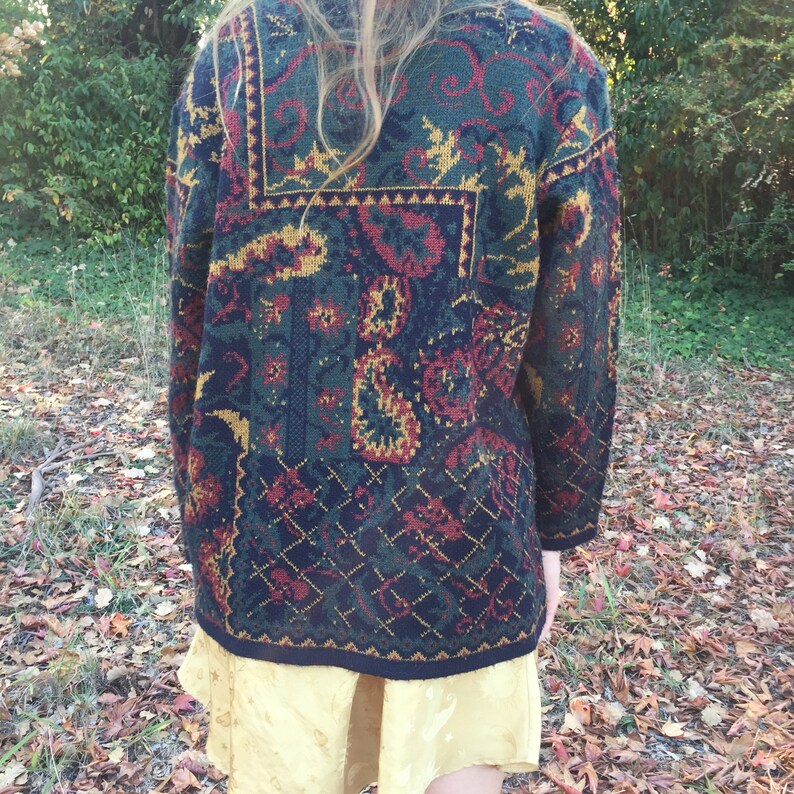 60/'s style Paisley Cardigan