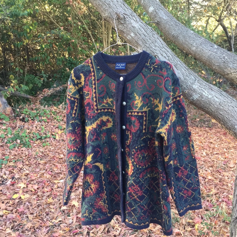 60/'s style Paisley Cardigan