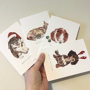 Pacchetto cartoline di Natale x4 cartoline con buste