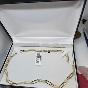 Brand New Real 14K Yellow Gold Cable Paper Clip Chain Women's 18" 5.5 MM Necklace