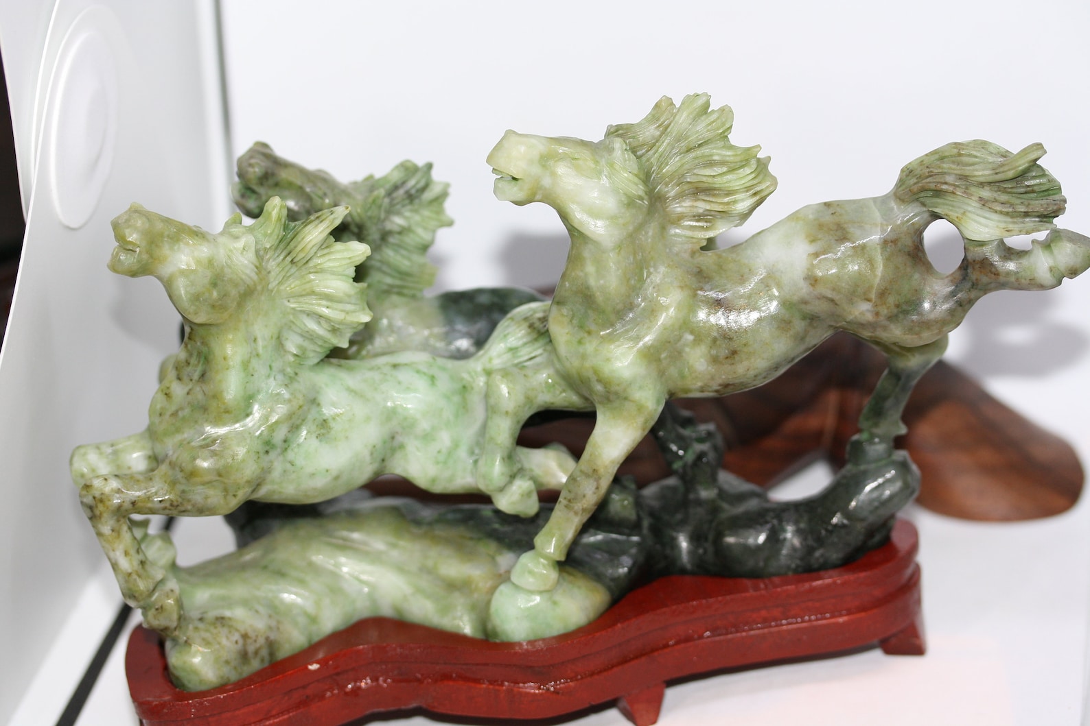 Antique Hand Chiseled Jade 3 Galloping Horses Display Decor Etsy