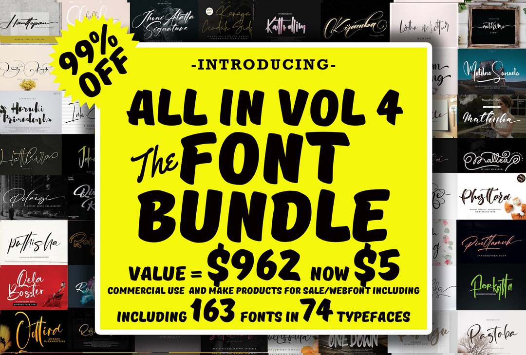 Handwritten Font Bundle 99% OFF | Modern Calligraphy | Wedding Fonts ...