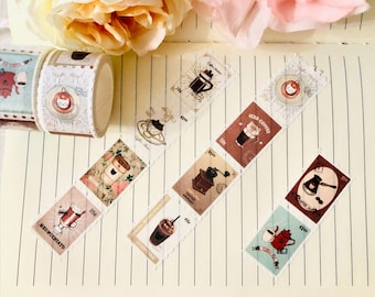 Coffee Cat Stamp Washi Tape