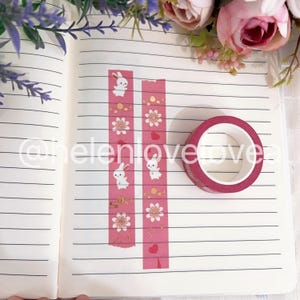 Washi-tape roze konijn