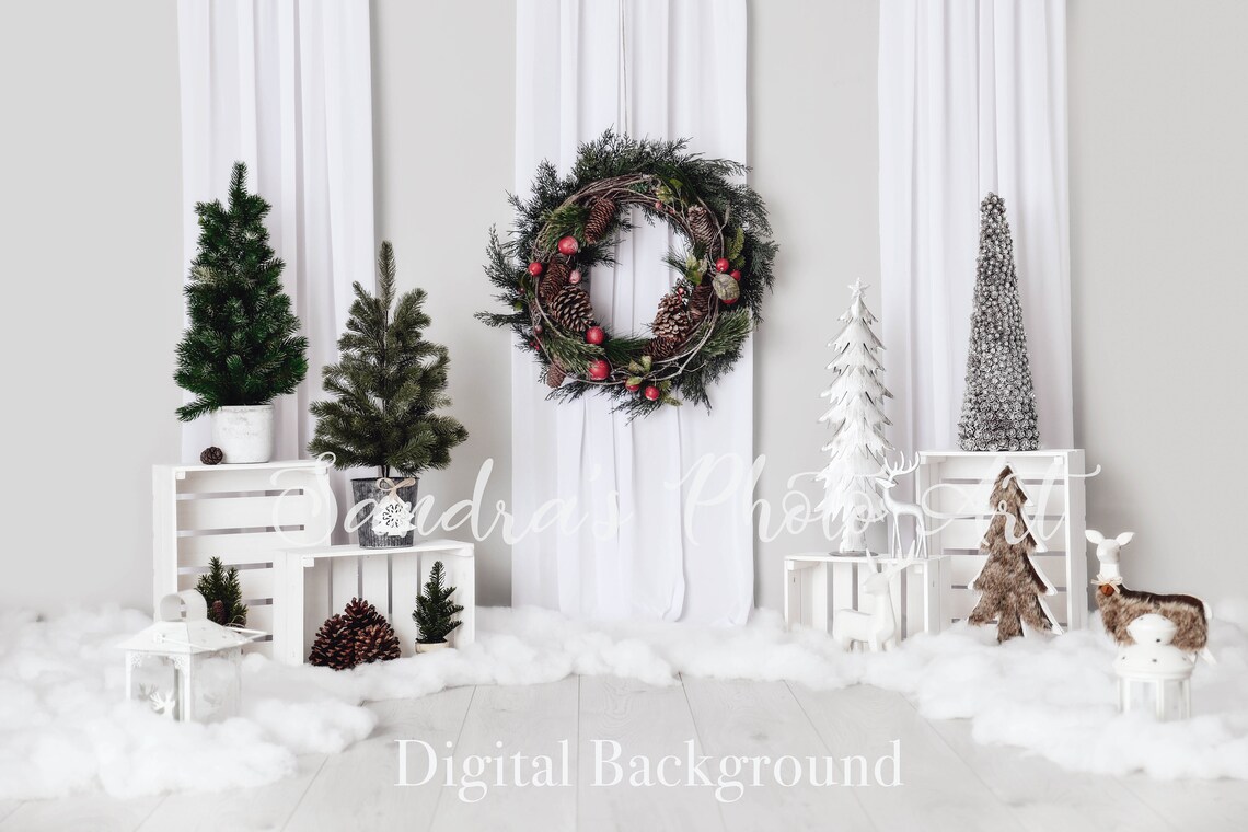 Digital Newborn Background Christmas Digital Backdrop White - Etsy UK