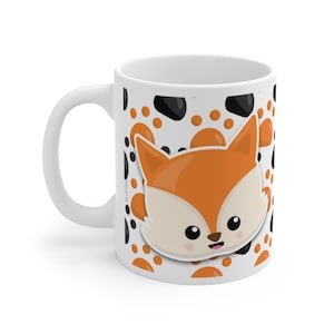 CLEARNANCE SALES - Coffee Mug Cute Fox, Fox Lover, Fox Lover Gift, Coffee Mug Gift, Tea Mug Gift, Kid Ceramic Mug, Kid Gift