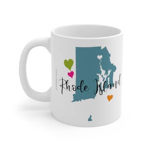 Taza de Rhode Island, regalo para amantes de Rhode Island, taza de café de Rhode Island, taza, Rhode Island, taza del estado, taza del estado de Rhode Island, regalos de Rhode Island