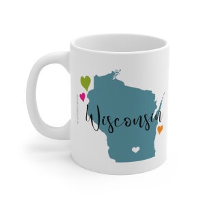 Wisconsin Mug, Wisconsin Lover, Wisconsin Coffee Mug, Wisconsin Gifts