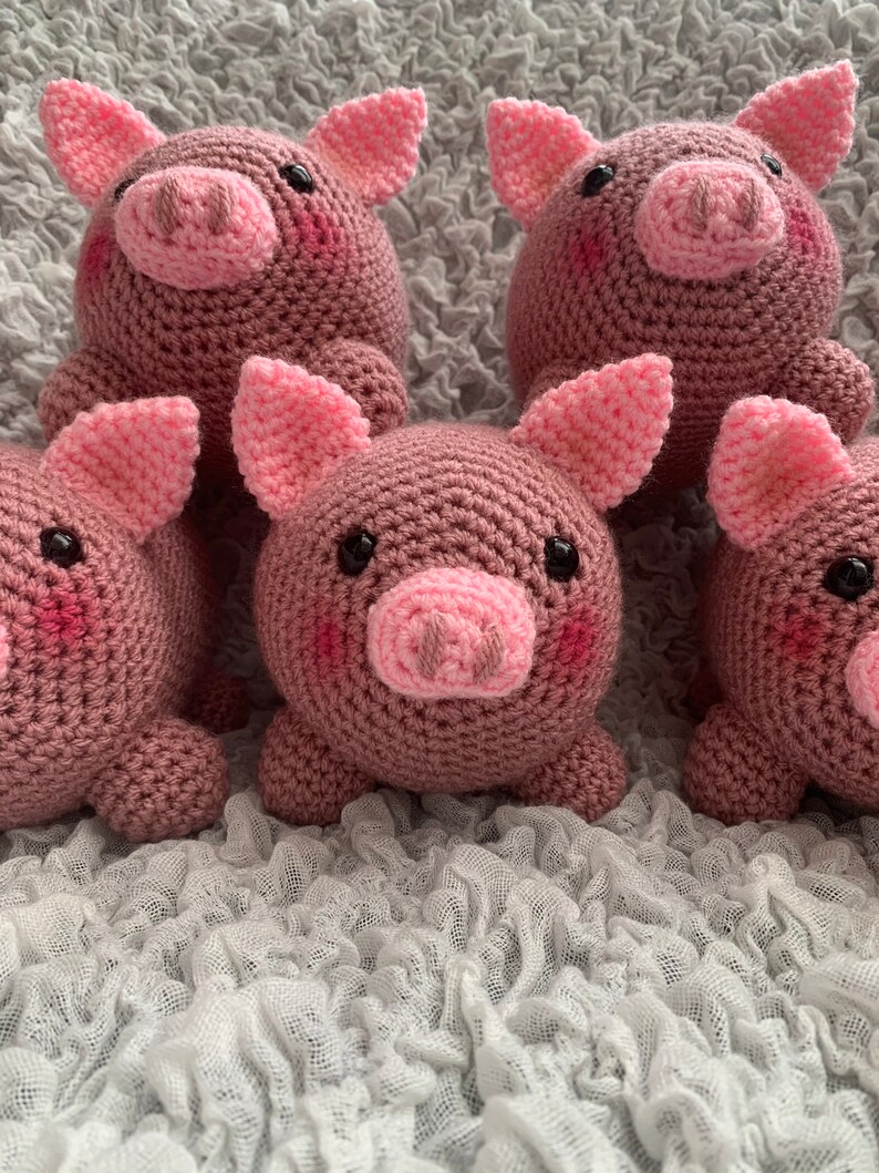 Crochet Pig Teddy Pattern PDF Lulu Piggy Plush Soft Toy Pattern UK US Terms image 8