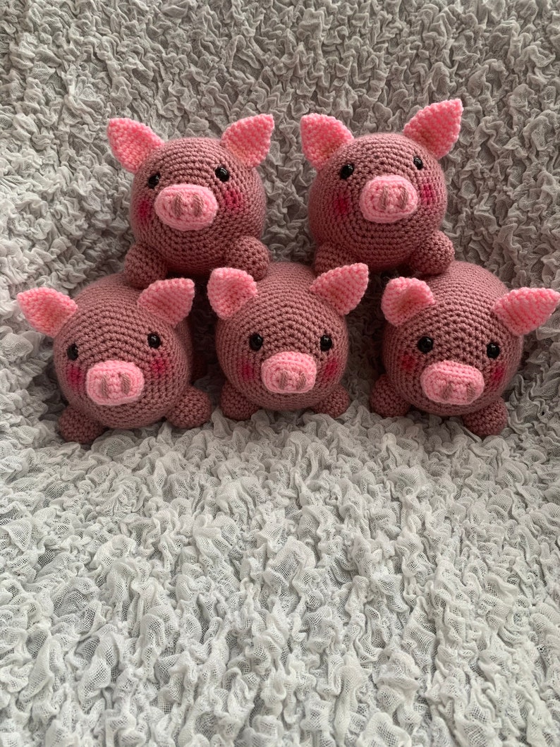 Crochet Pig Teddy Pattern PDF Lulu Piggy Plush Soft Toy Pattern UK US Terms image 9