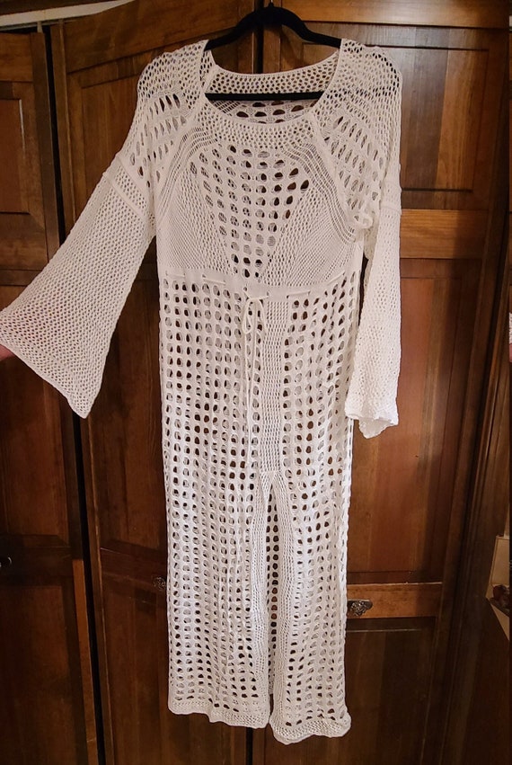 Lace Crochet Long Swimsuit Cover up 