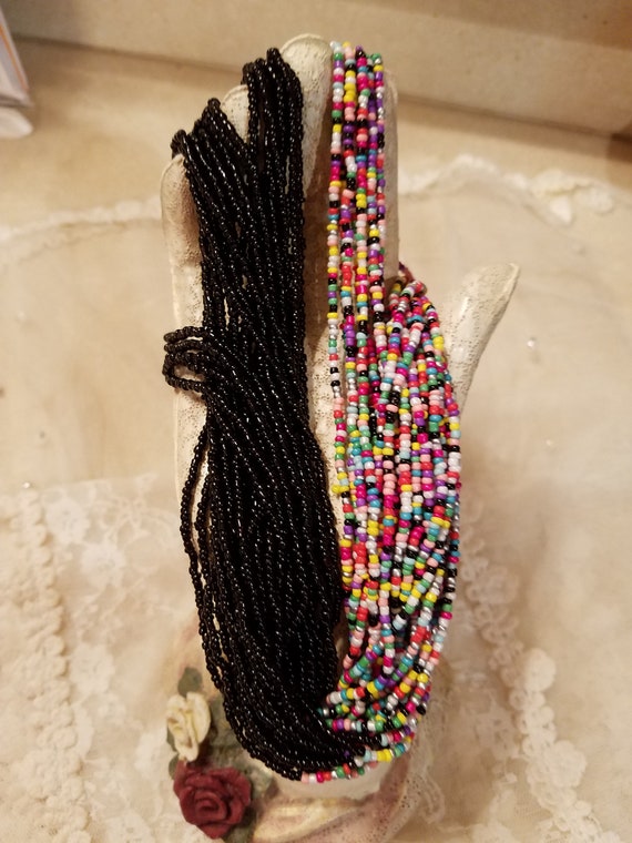 Multi - Color Seed Bead Necklace - 23" - image 4