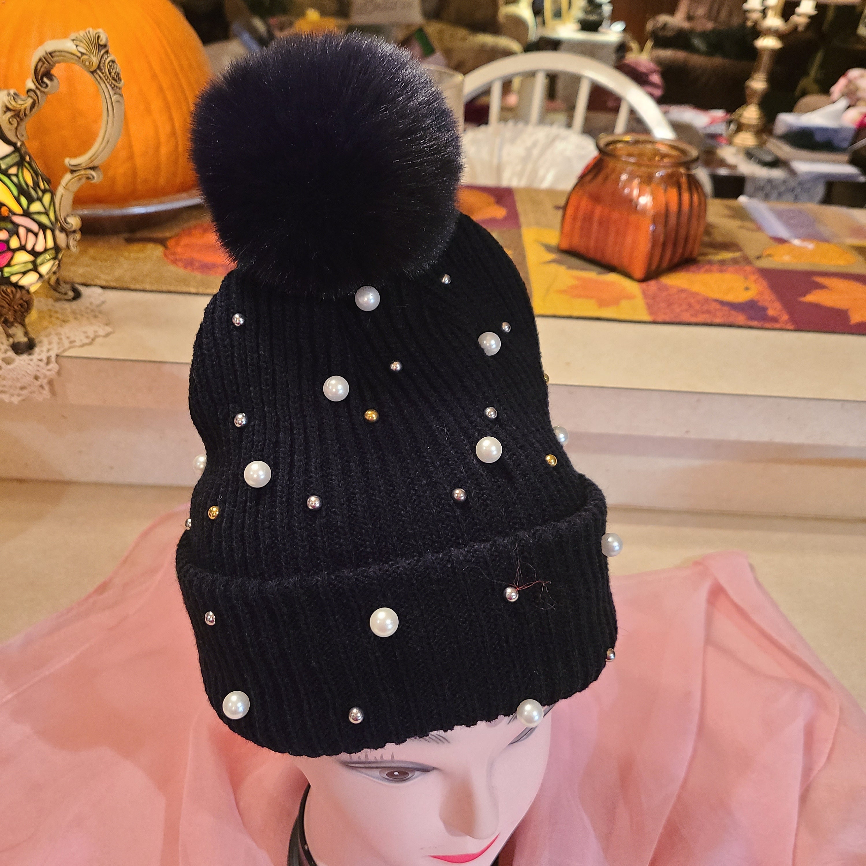 EHTMSAK Beanie Pom Poms Balls Christmas Hats for Women Cable Knit