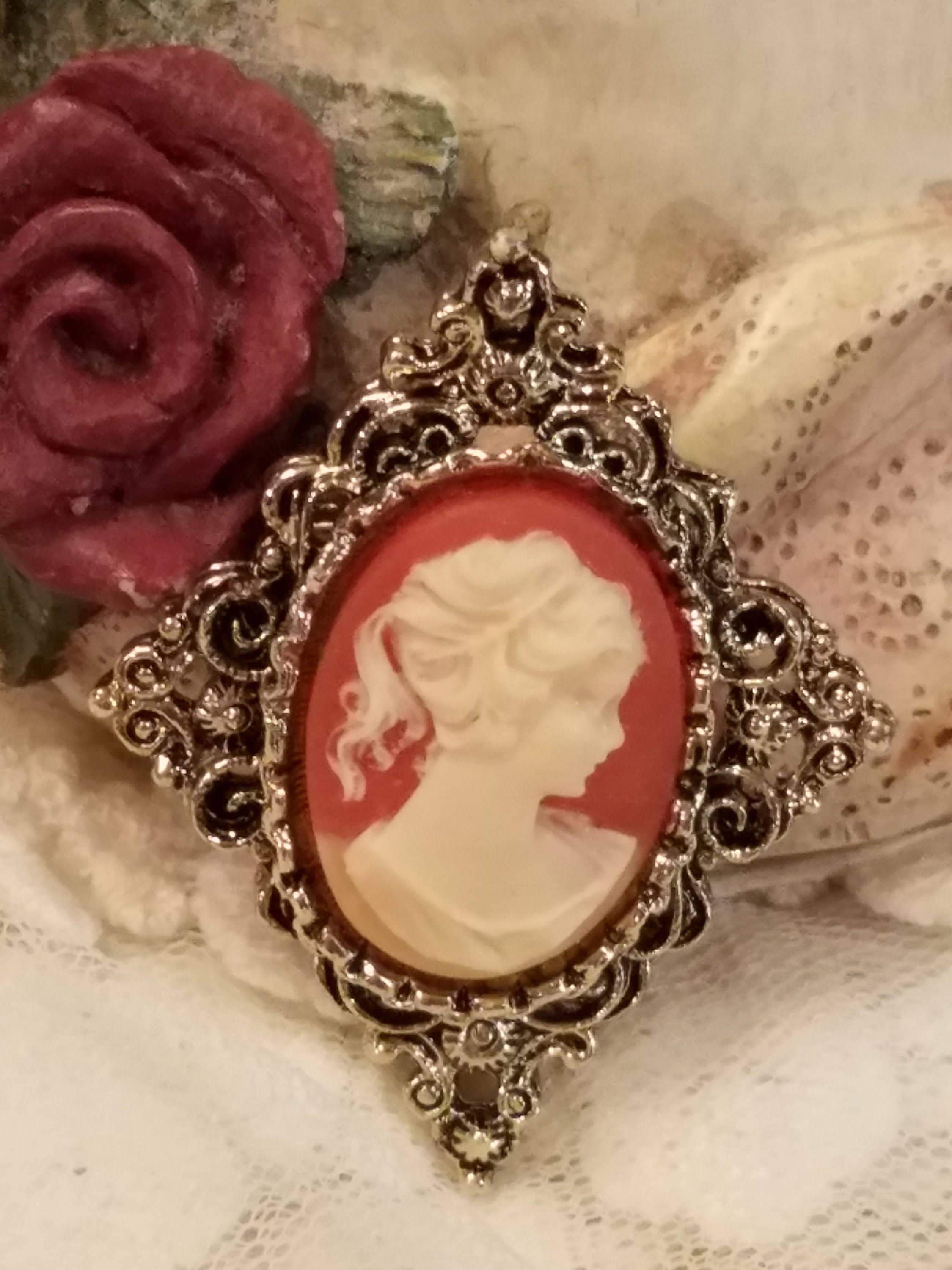 Gerry s Cameo Brooch Pendant Gold Tone Filigree 2 X 1.5 Etsy