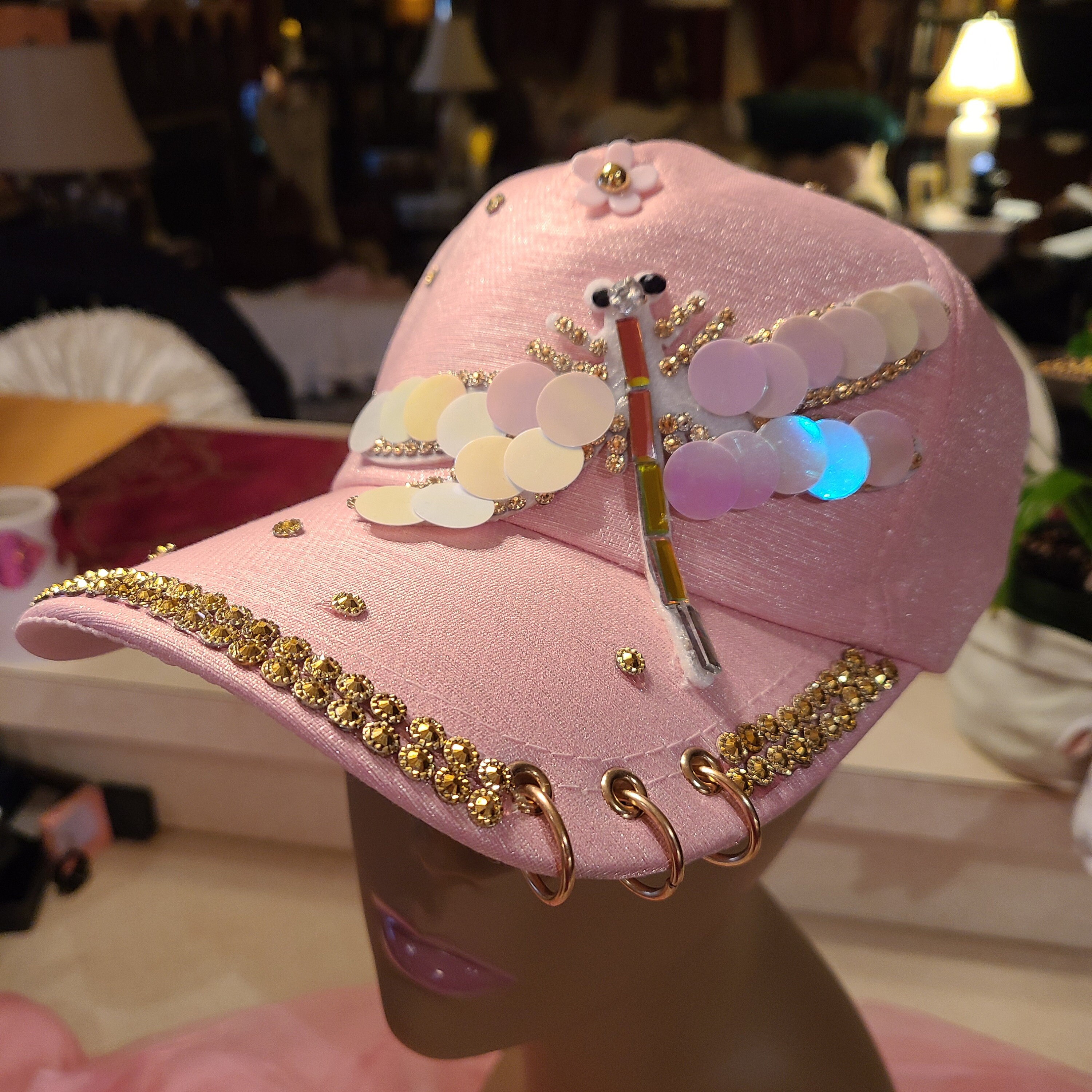 Pink Baseball Cap Embellished 