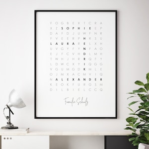 Kunstdruck FAMILIE Kreuzworträtsel Sudoku Buchstaben | Etsy