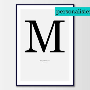 Poster Buchstabe Name personalisiert