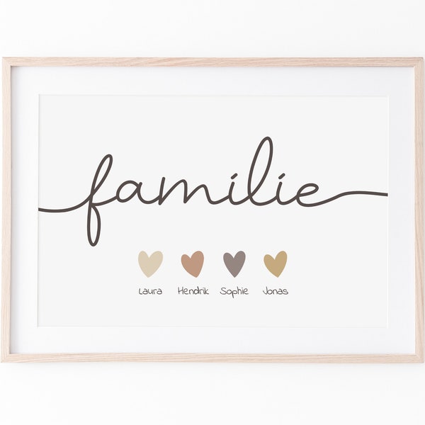 Poster "family" personalized with name and date - gift, love, valentine's day, anniversary, love