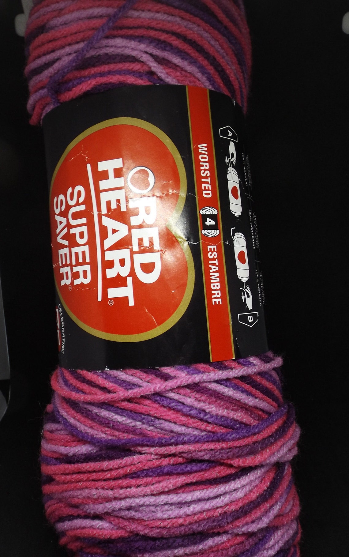 Red Heart Super Saver Variegated Yarn 0940 Plum Pudding 4 Etsy